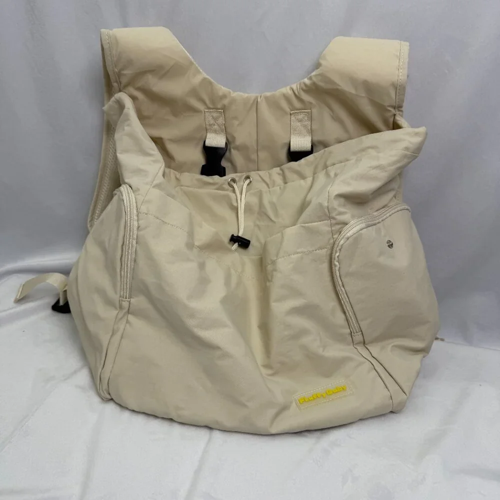 Adjustable Sturdy dog front and backpack carrier up to 15 lbs dog or cat, Beige